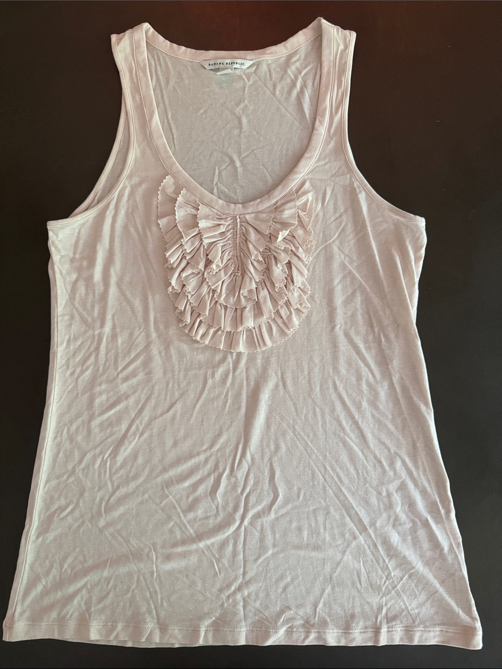 Banana Republic Light Pink Ruffle Front Tank